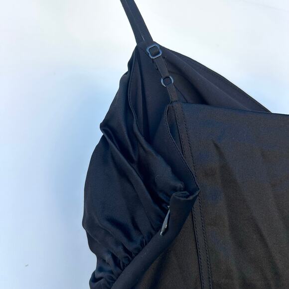 Vintage Y2K Betsey Johnson Black Strappy Silk Cocktail Club Slip Dress 4 - Picture 7 of 10